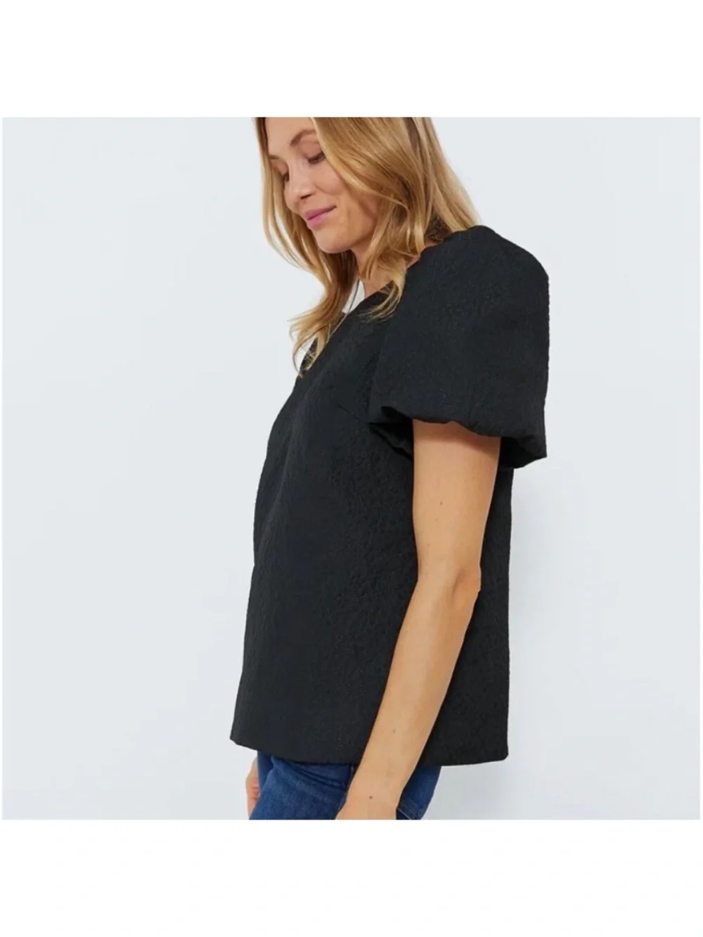 POMANDER PLACE Black Jacquard Lyla Blouse